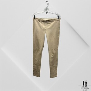 Max Mara MaxMara Women's Beige High Waisted Cigarette Flat Front Pants Sz 10