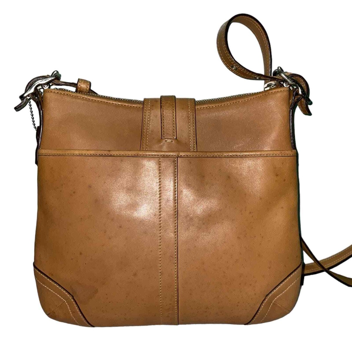 バッグ old coach leather shoulder bag Vintage Coach Leather Buckle Shoulder Crossbody Bag in
