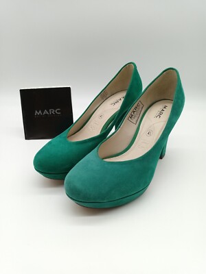 Damen - Pumps - High Heels - Abs: 9,5cm - ''Marc'' - Emerald - Gr.37,5 Suede/Sheep
