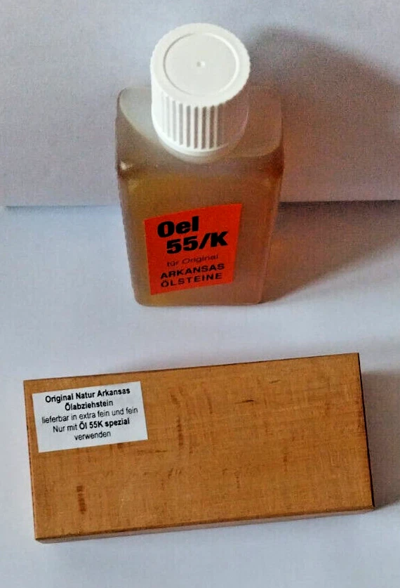 Original Natur Arkansas Abziehstein Schleifstein Ölstein in Holzbox mit Spez. Öl - Bild 2 von 4