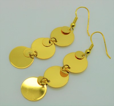 E750 Cute Circle Shape Design Light weight gold plated Dangle Fashion Earrings