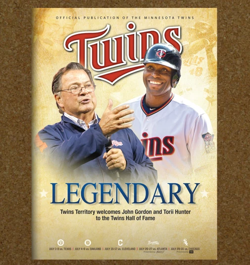Minnesota Twins 2016 Hall of Fame SGA Pin & Booklet Program Torii Hunter Gordon - Image 2 of 4