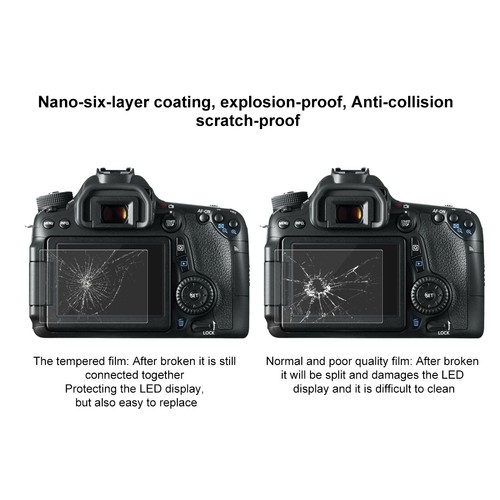 For Canon EOS 650D/70D/700D/750D/760D/80D Tempered Glass Screen Protector Film - Picture 6 of 10