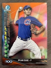 2017 Bowman Chrome Dylan Cease BTP-63 Scouts Top 100 Orange Refractor serial /25