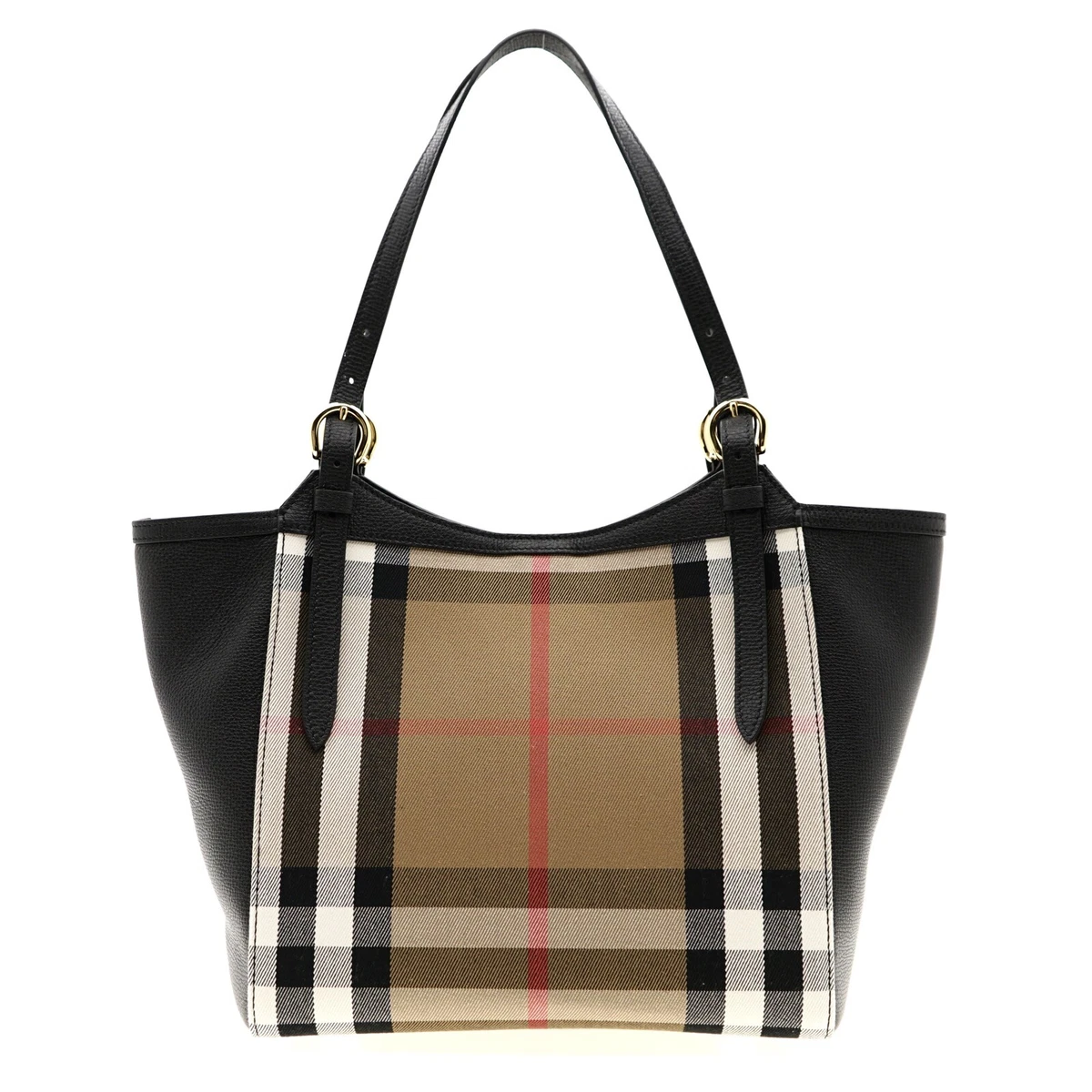 Burberry small grainy leather sales and house check tote bag