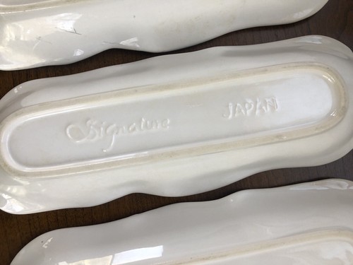 Signature weiß geprägt Keramik Mais Kolben Halter Geschirr 10,5"" - Menge 6 - Bild 3 von 9