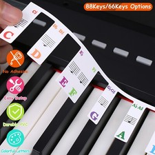 Removable 88-Key Electronic Keyboard Piano Key Note Stickers Labels for Beginner