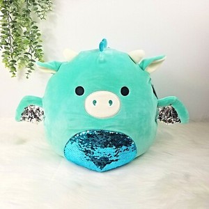 âNEWâ 12inch Squishmallow Miles The Dragon Blue w/Sequin Super Soft Plush | eBay