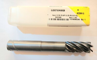 KENNAMETAL UJDE750N6BQB 6 FL 3/4'' DIA X 0.030'' CR CARBIDE COATED NECKED END MILL