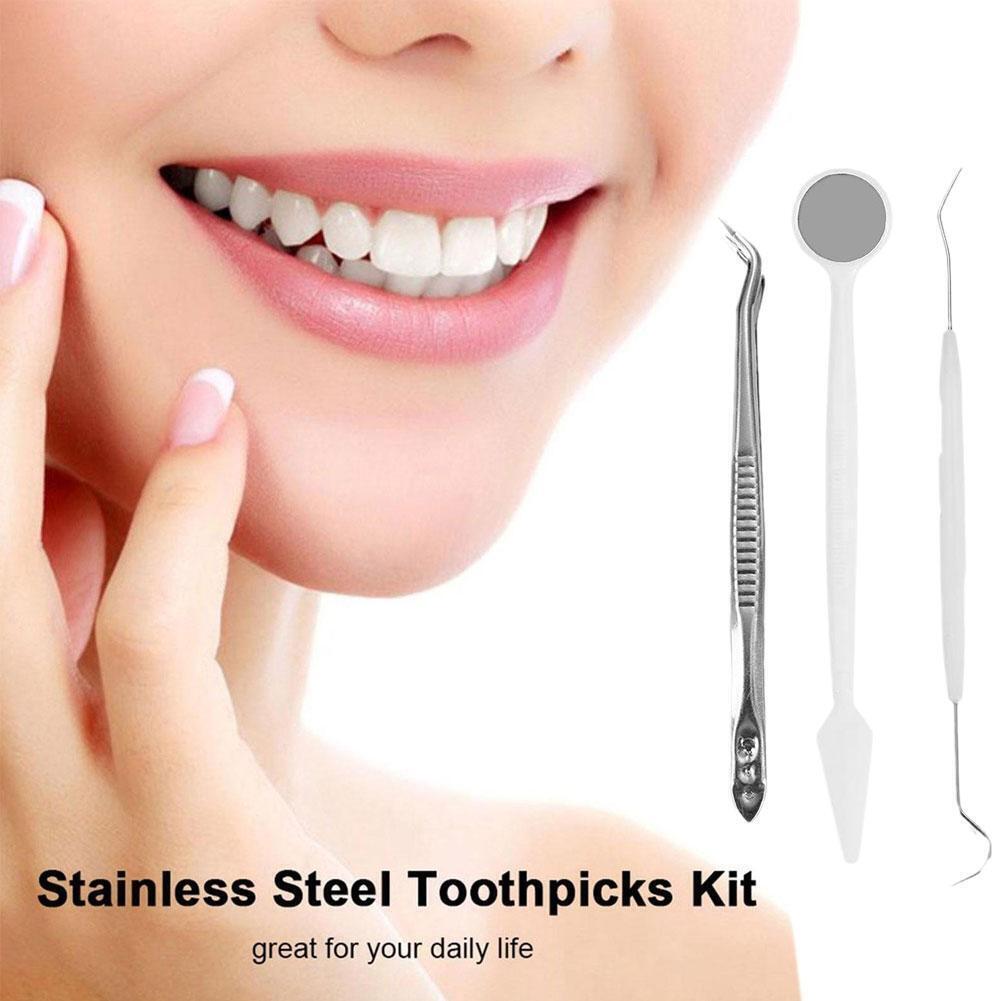 3pcs Dental Hygiene Tool Kit Instruments Dentist Tartar Scaler Calculus