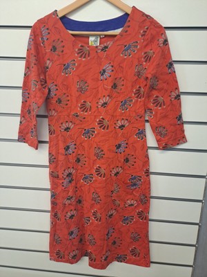 WEIRD FISH LADIES ORANGE 3/4 SLEEVE POCKET TUNIC DRESS SIZE 8 (ref 38) SALE