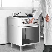 24" Commercial Natural Gas Range 4 Burners Gas Stove 100000BTU W/Storage Base