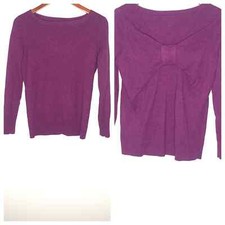 Banana Republic x Todd  Duncan purple 100 cashmere sweater back bow small