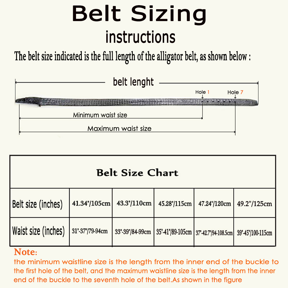 115 cm belt size chart