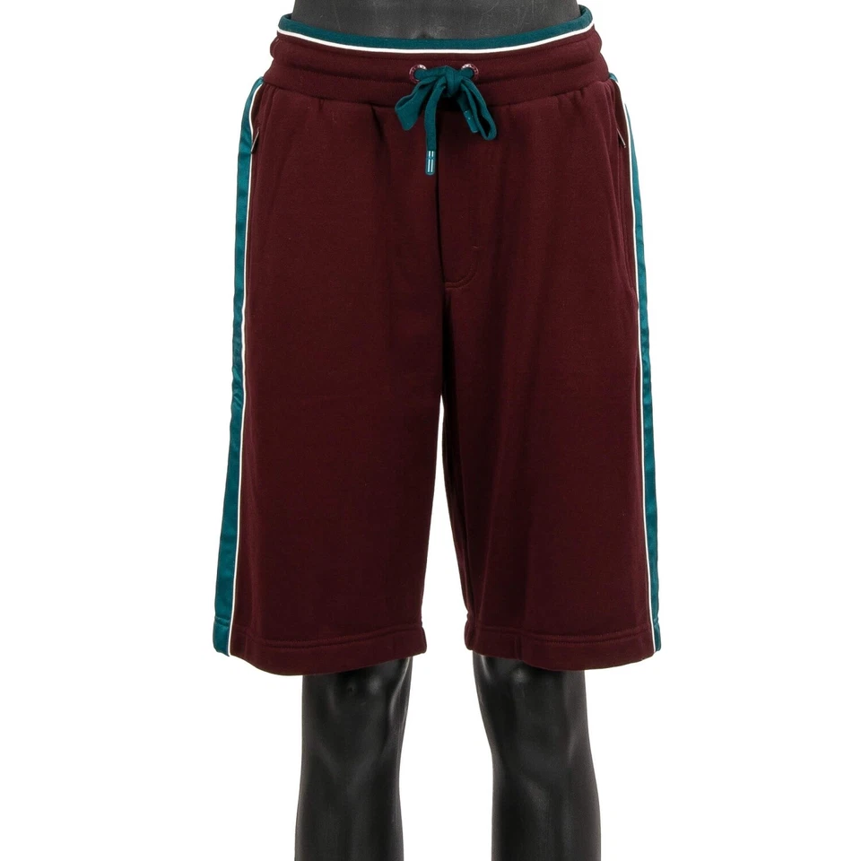 DOLCE & GABBANA Algodón Sudaderas Pantalones Cortos DG Logo Burdeos Rojo Azul 11389 Foto 2 de 4