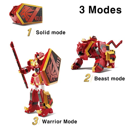 YOUNG TOYS GEO MECHA BEAST GUARDIAN 01 LEO KHAN RED LION TRANSFORMER ROBOT  - Image 4 of 4