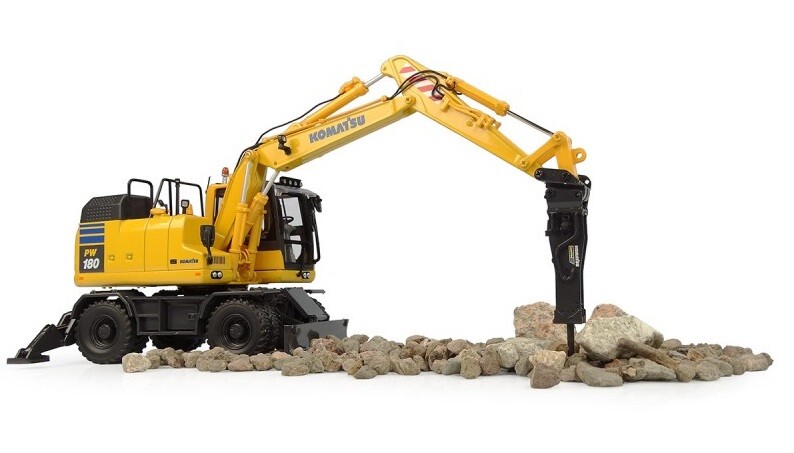 ミニカー 1/50コマツ KOMATSU PW180-11 Komatsu PW180-11 Excavator Yellow with Standard Bucket and