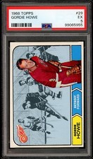 1968-69 TOPPS HOCKEY NHL #29 Gordie Howe Hof PSA 5 EX Red Wings Looks Nicer !!!