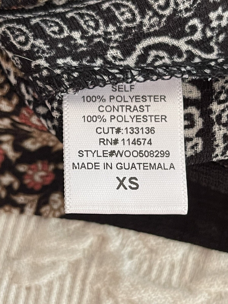 Am Anthropologie RO&DE Top V Neck Ideal Black Floral Side Zip w Tie