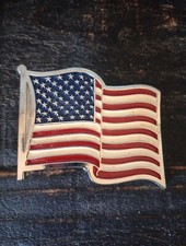 USA United States Of America Flag Belt Buckle Metal Painted Enamal USA PATRIOTIC