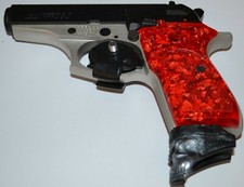 Bersa Thunder Firestorm 22 380 Pistol Grips Red With Gold Leaf Plastic