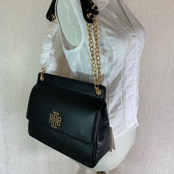 NEW Tory Burch Black Britten Flap Shoulder Bag - $458 | eBay 