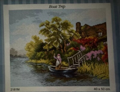 Printed needlepoint Canvas Only Boat ride Orchidea 40x50 Cm