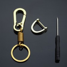 Men  Women Gold Keychain Carabiner Clip On Bag Belt Ring Car Key Fob Holder