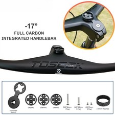  Carbon Handlebars and Stem 28.6mm -17° Integrated Riser Bar for Mountain Bike 
