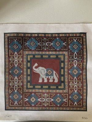 JP Large Elephant Hand Painted Needlepoint Canvas 13 Mesh