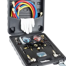 Lichamp AC Gauges, A/C Manifold Gauge Set for R134a R22 R12 R502, Professional #