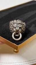 King Baby Studio Lion's Head Ring Sterling Silver, Size 10 (please Read)
