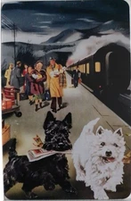 Swap cards Modern playing card back Vintage look Terrier Dogs