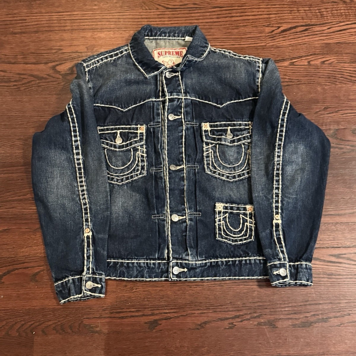 SUPREME True religion トラッカージャケット Supreme True Religion Denim Trucker jacket Washed Blue Size