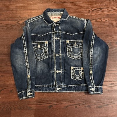 ジャケット・アウター Rare True Religion Jean Jacket s Supreme True Religion Denim Trucker jacket Washed Blue Size