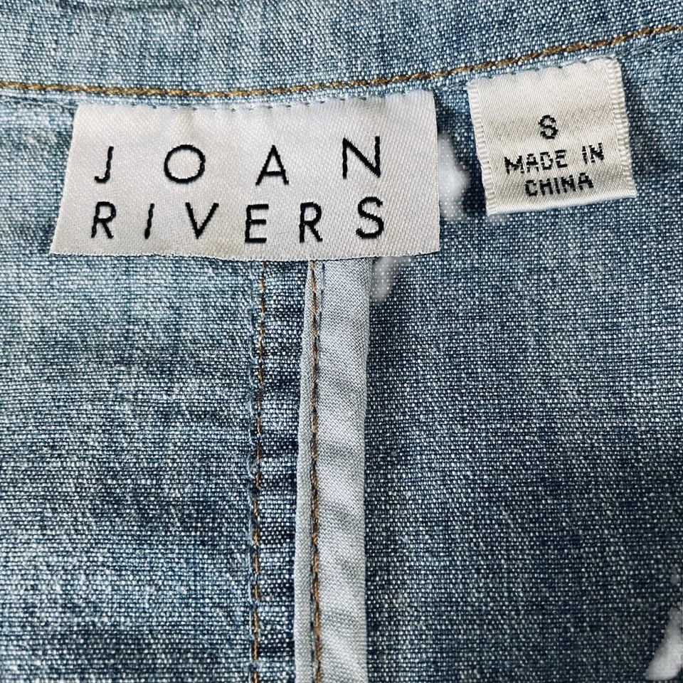 Joan Rivers джинсовой ткани Blazer куртка женщин маленький винтажный стиль рабочей одежды Y2K модный - Изображение 3 из 4