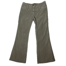 Vintage Khaki Corduroy Bell Bottom Pants Womens M Wide Leg Mid Rise 70s France