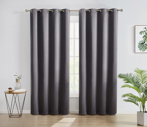 Oxford - Grey Blackout Curtains - Heat & Cold Blocking Curtains, Thermal Insu...