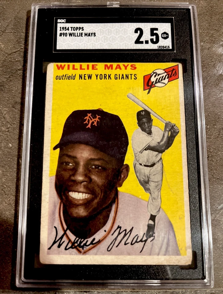 🔥🟧WILLIE MAYS⬛️🔥1954 TOPPS #90 SGC 2.5 atractivo visual centrado patio de colección Foto 3 de 4