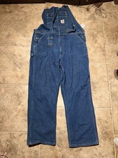 Carhartt Overall 38x30 Denim Men's Loose Fit Workwear 0R4672-M Bib