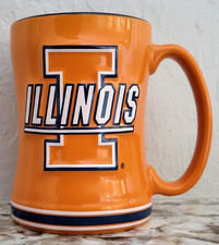 NCAA Licensed University of Illinois Raised Lettering Orange Boelter Coffee Mug