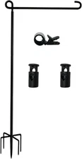 Garden Flag Stand-Holder-Pole High 38.5 Inch with 5 Prong Base Stopper and Anti-