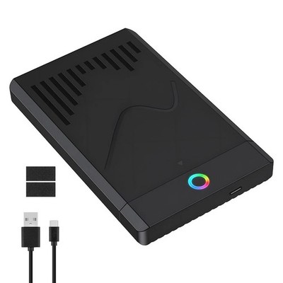 USB Type-C 3.1 Gen 1 2.5 Inch SATA HDD SSD External Enclosure RGB LED Case