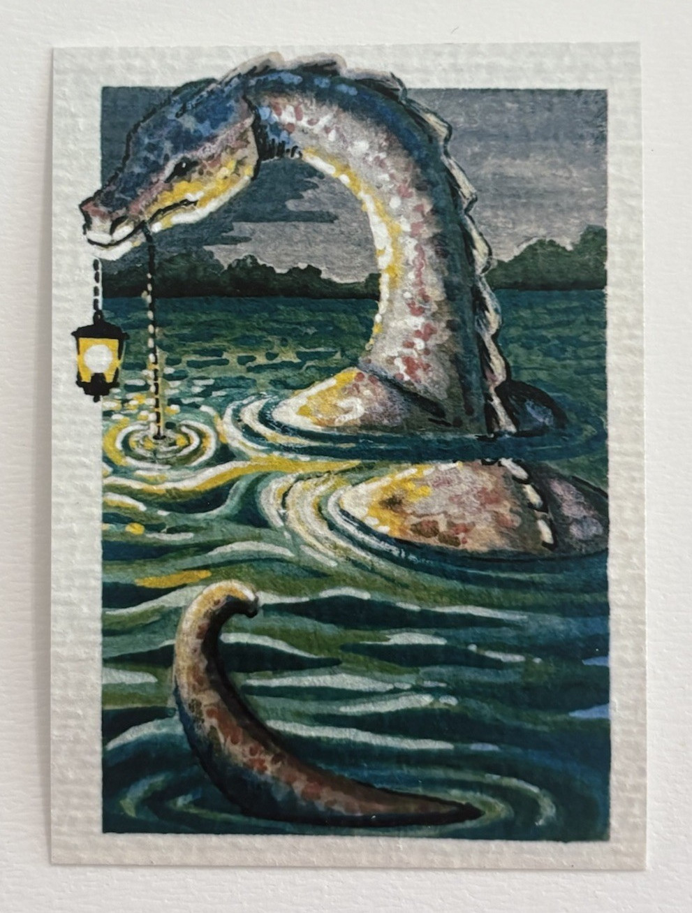Loch Ness Monster Keeper Nessie ACEO PRINT Dezarea Dunn Cryptid Series #3
