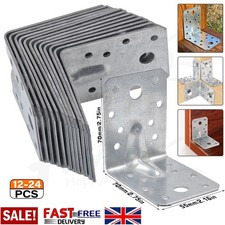 12/24Pcs Reinforced Brackets Heavy Duty Galvanised Corner Brackets Metal L Shape