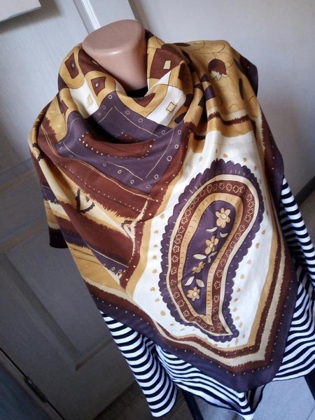 Women Bogner Scarf Beige Silk