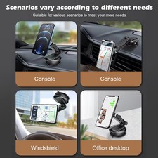 360  Rotation Vacuum Suction Cup Car Phone Holder Black Adjustable