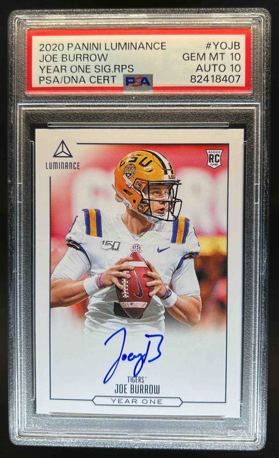 Joe Burrow Panini Luminance Year One Signatures Rps #YOJB Base