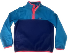 LANDS' END Mens Large Heritage Fleece T-Snap Neck Pullover Oeko-Tex 100
