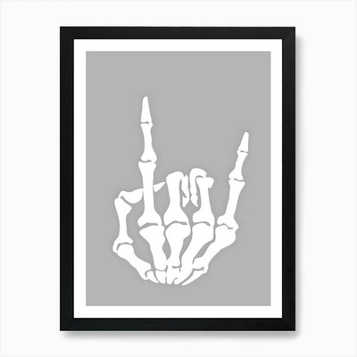 Skelett Hand 1 Kunstdruck gerahmt Wandbild Poster Leinwanddruck Bild